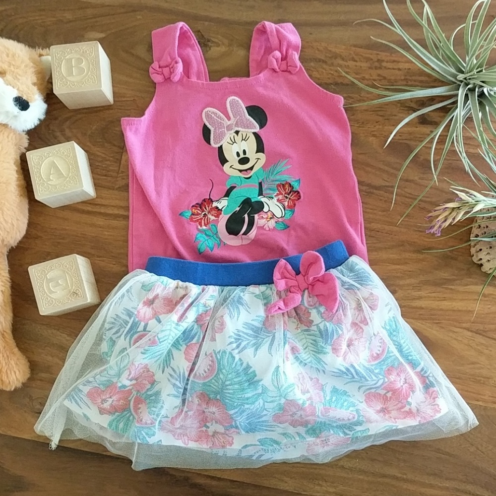 Disney baby Minnie Mouse onesie and skirt set 6-9M